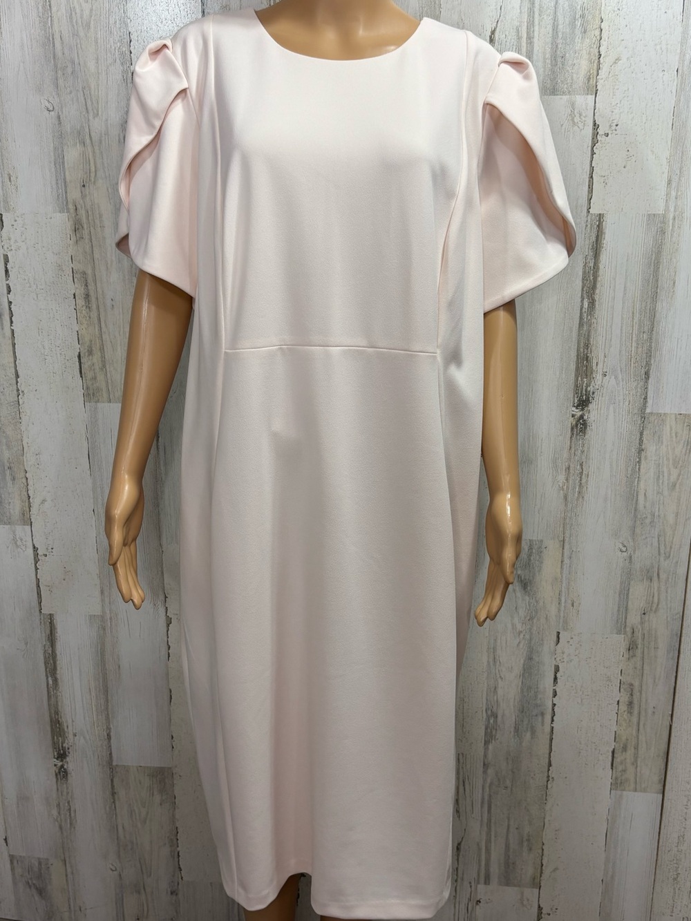Calvin Klein Plus Size Blush Pink Tulip Sleeve Sheath Dress